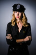 Woman police in the concept