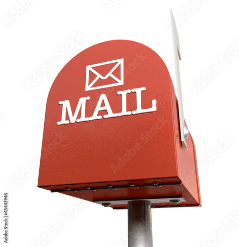 Illustration: Old School Retro Red Mailbox Old School Retro Red Mailbox