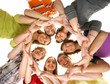 A group of young and happy smiling teenagers together