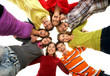 A group of young and happy smiling teenagers together