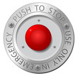 Red stop button, vector sign