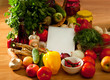 Notebook paper to write recipes and vegetables