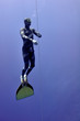 Freediver slowly surface