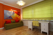 Green blinds in modern room