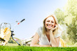 happy young woman relaxing