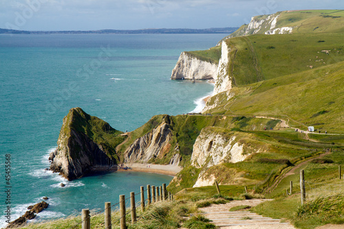 Photo: Dorset coastline looking from Lulworth Cove towards Durdle Door Dorset coastline looking from Lulworth Cove towards Durdle Door