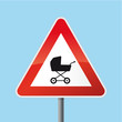 Schild Achtung Kinderwagen