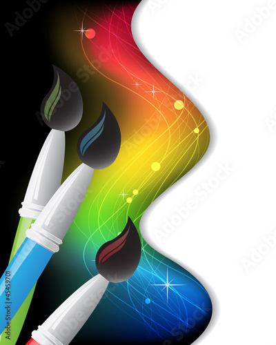 Vector: Paint and brushes Paint and brushes