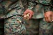 soldier holding  dynamite with fuse