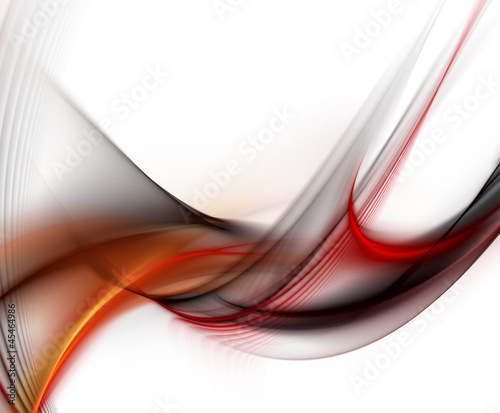 Illustration: Abstract red fractal waves on white background Abstract red fractal waves on white background