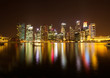 A view of Singapore business district in the night time.