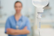 Phial in front of a nurse