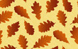 Seamless background with oak leaves