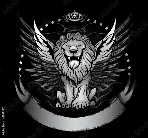 Vector: Winged Lion Front View Insignia Winged Lion Front View Insignia