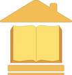 icon with house book - symbol education