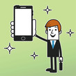 Businessman holding a smartphone