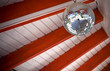 Disco mirror-ball on the beach club ceiling