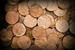 Old coins background texture