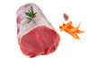 rôti de porc filet sur isolé sur fond blanc