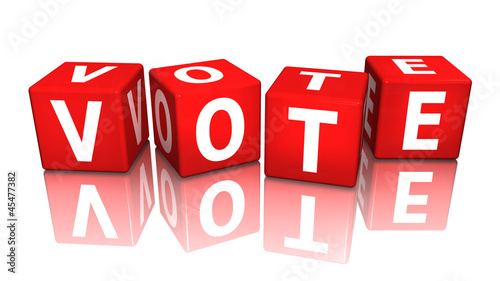 Illustration: würfel cube vote 3D würfel cube vote 3D