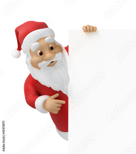 Illustration: Santa claus with sheet of paper, work-path included Santa claus with sheet of paper, work-path included
