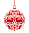 Weihnachtskugel aus weihnachtlichen Motiven