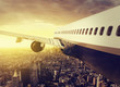 Airplane over a big City