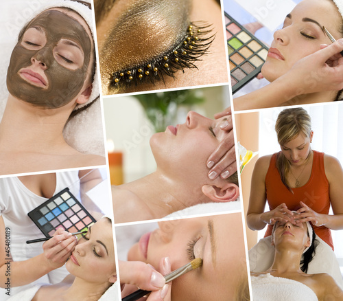 Photo: Montage of Beautiful Women at a Beauty Spa Montage of Beautiful Women at a Beauty Spa