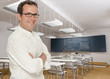Happy maths teacher