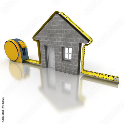 Illustration: House measuring mortar House measuring mortar