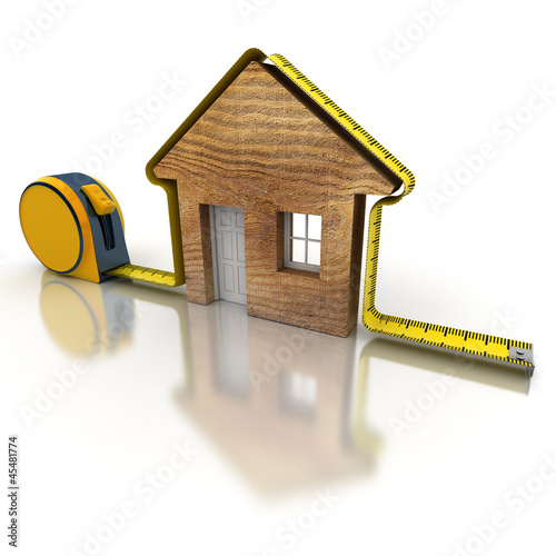 Illustration: House measuring wood House measuring wood