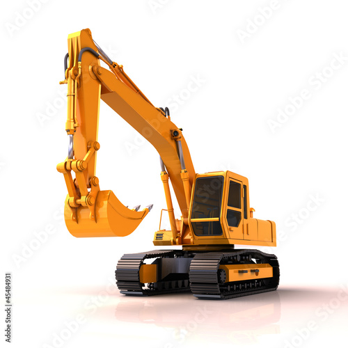 Illustration: Excavator isolated Excavator isolated