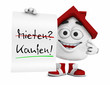 Kleines 3D Haus Rot - Kaufen statt Mieten!