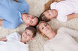 Close-up Of Happy Family Looking Up Together