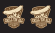Vector: Barbecue vector emblem. Includes clean and grunge versions. Barbecue vector emblem. Includes clean and grunge versions.