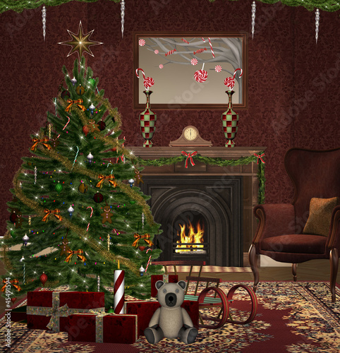 Illustration: Christmas room Christmas room