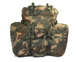Military backpack isolated on white. Clipping path.