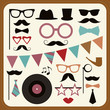 Set of retro party elements.
