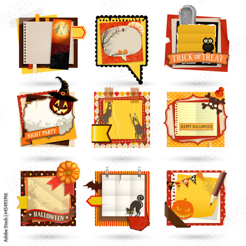 Vector: Halloween Paper notes. Halloween Paper notes.
