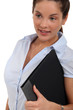 Woman with a business folder