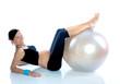 Beautiful pregnant woman at fitness gym