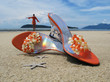 Trandy shoes on the sand of Langkawi island, Malaysia