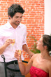 Couple drinking champagne in a restaurant