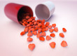 Illustration: pill with hearts pill with hearts