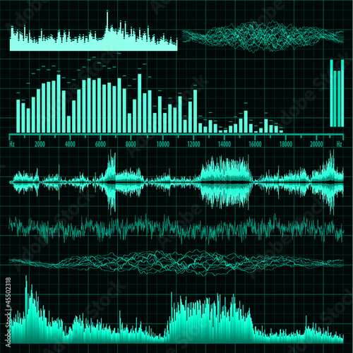 Vector: Sound waves set. Music background. EPS 8 Sound waves set. Music background. EPS 8