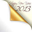 2013 new year with gold curled corner