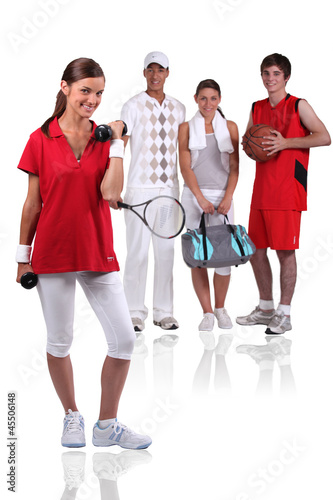 Photo: A group of young athletes A group of young athletes