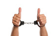 Hand with handcuffs