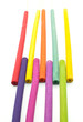 Incense aroma sticks closeup on white background.