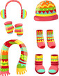 Vector: accessories winter set accessories winter set